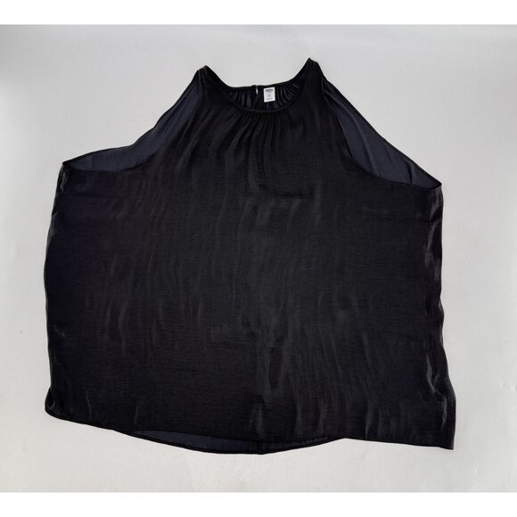Old Navy Plus Size Sheer Shiny Satin Black Tunic Blouse XXL Event Classic Preppy - Picture 10 of 12